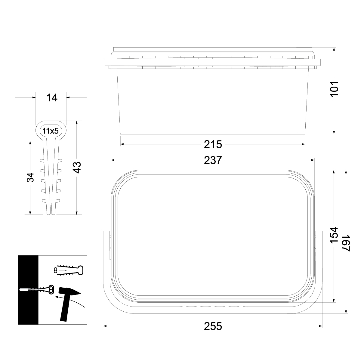 Wire holder - flat USMP-2 BOX Wire holder - flat USMP-2 BOX,elektro-plast
