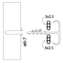 Fast fixing wire grip , band , flat USMP - 3 Bis