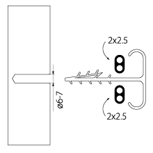 Fast fixing wire grip , band , flat USMP - 2 Bis