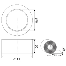 Self-Adhesive Warning Tape TOS-5zc, 5cm x 33m, yellow-black