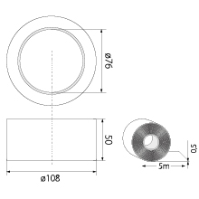 Anti-Slip Tape TAS-5zc, 5cm x 5m, yellow-black