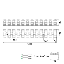 Terminal Block - Splicing Connector PS, 10A, 12x2.5, color: white