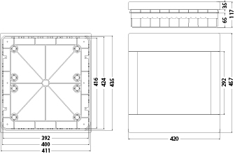 Flush Distribution Board SRp-36/2, N+PE (2x18), IP40, transparent door