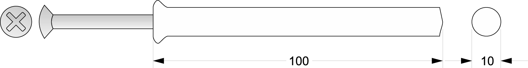 Kołek rozporowy szybkiego montażu KRSM-42, Φ10x100, wbijany