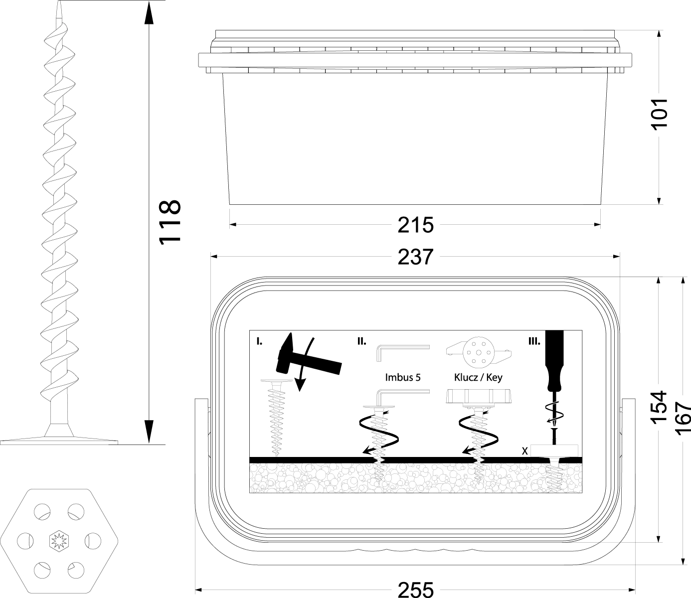 KWM 120 BOX - Thermal Insulation Fixing Plug , with key KWM 120 BOX - Thermal Insulation Fixing Plug , with key,elektro-plast