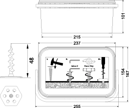 KWM 50 BOX - Thermal Insulation Fixing Plug, with key
