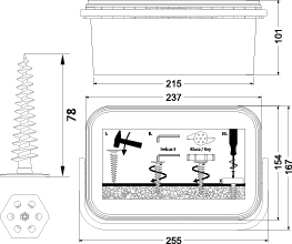 KWM 80 BOX - Thermal Insulation Fixing Plug, with key