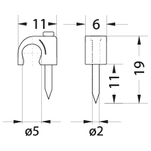 FLOP-5 Cable round clip 