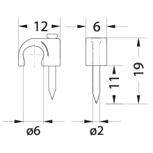 FLOP-6 Cable round clip 