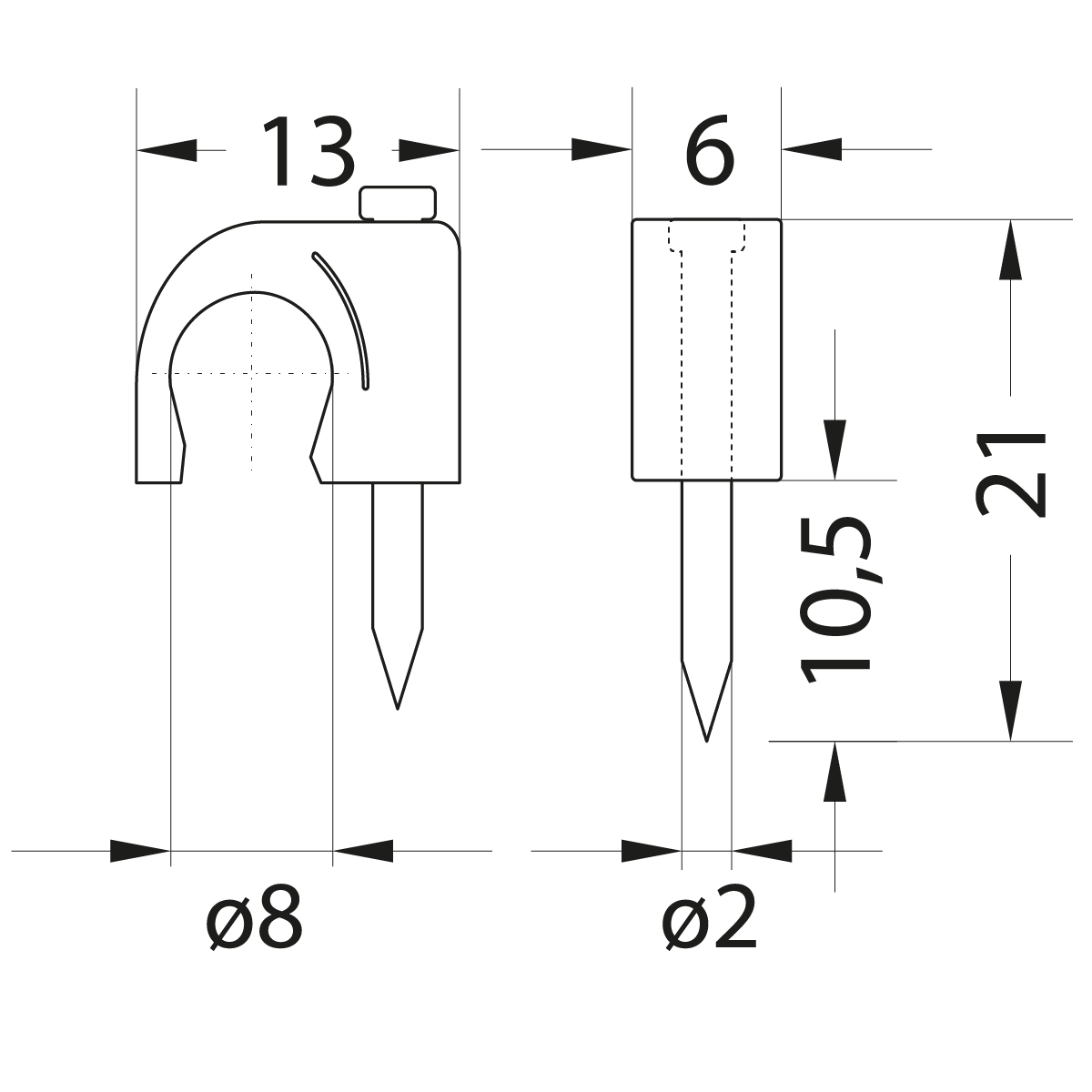 FLOP-8 Cable round clip FLOP-8 Cable round clip ,elektro-plast