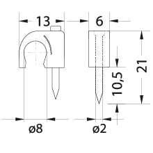 FLOP-8 Cable round clip 