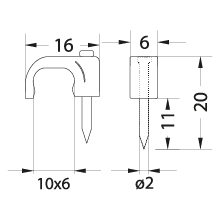FLOP-10/6 Cable flat clip YDYp 3 x 1,5