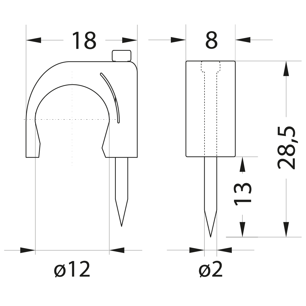 FLOP-12 Cable round clip FLOP-12 Cable round clip ,elektro-plast