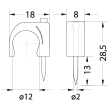 FLOP-12 Cable round clip 