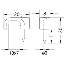 FLOP-13/7 Cable flat clip YDYp 3 x 2,5
