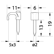 FLOP-5/3 Cable flat clip OMYp 2 x 0,5
