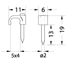 FLOP-5/4 Cable flat clip SMYp 2 x 0,75