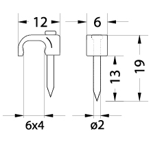 FLOP-6/4 Cable flat clip YDYp 2 x 1