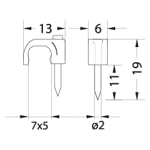 FLOP-7/5 Cable flat clip YDYp 2 x 1,5