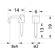 FLOP-8/4 Cable flat clip YDYp 3 x 1