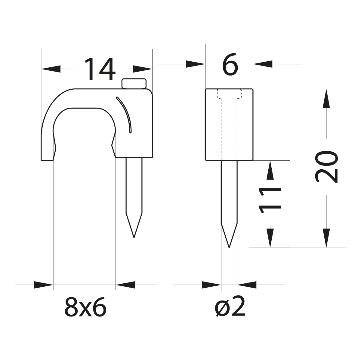 FLOP-8/6 Cable flat clip YDYp 2 x 2,5 FLOP-8/6 Cable flat clip YDYp 2 x 2,5,elektro-plast