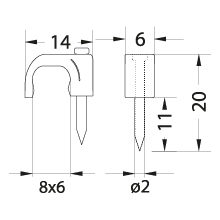FLOP-8/6 Cable flat clip YDYp 2 x 2,5