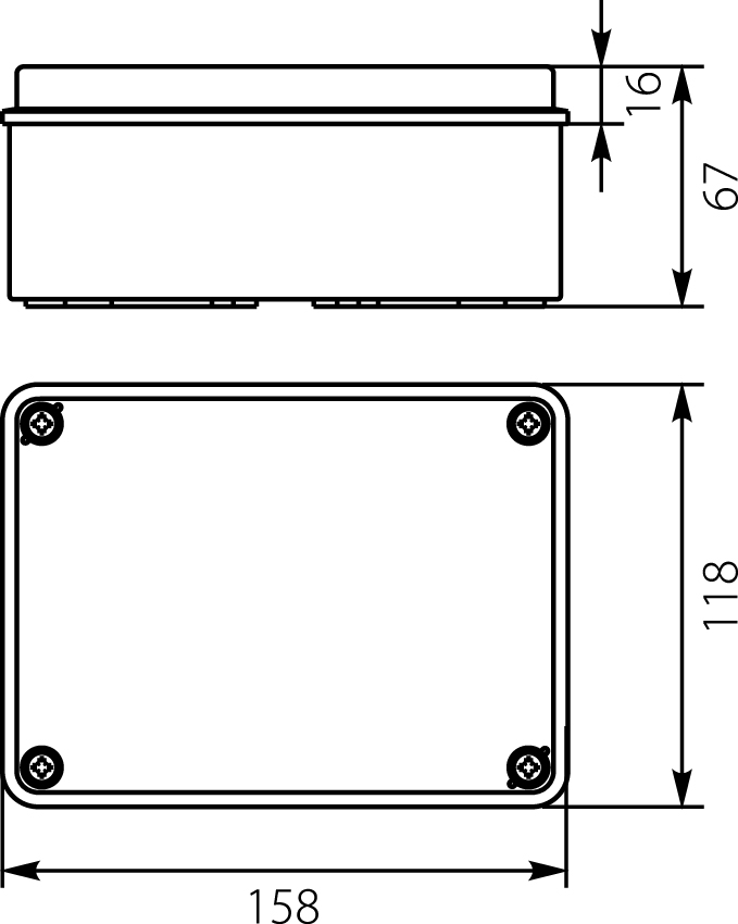 Hermetic Box PH-2C.2, with weakening rings for glands, IP65 Hermetic Box PH-2C.2, with weakening rings for glands, IP65,elektro-plast
