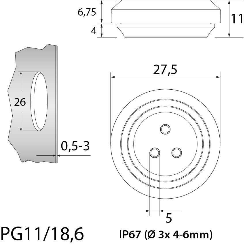Multigate TSSM PG11/18.6 Grey, multi Multigate TSSM PG11/18.6 Grey, multi,elektro-plast