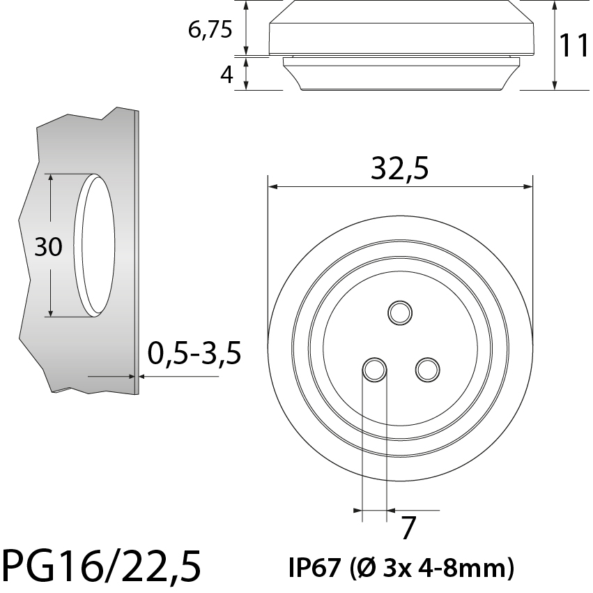 Multigate TSSM PG16/22.5 White, multi Multigate TSSM PG16/22.5 White, multi,elektro-plast
