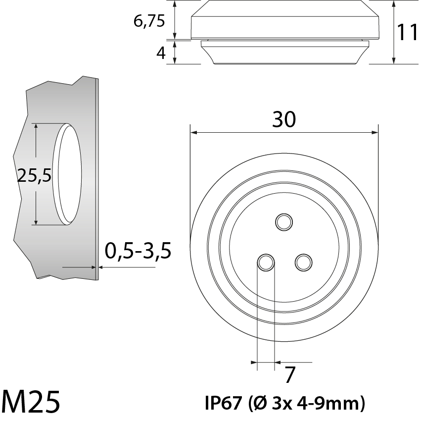 Multigate TSSM M25 Grey, multi Multigate TSSM M25 Grey, multi,elektro-plast