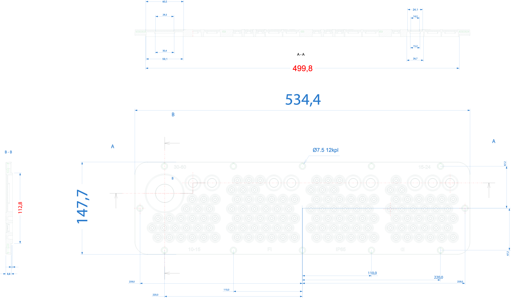 Multigate panel P-MB-139, IP65 Multigate panel P-MB-139, IP65,elektro-plast
