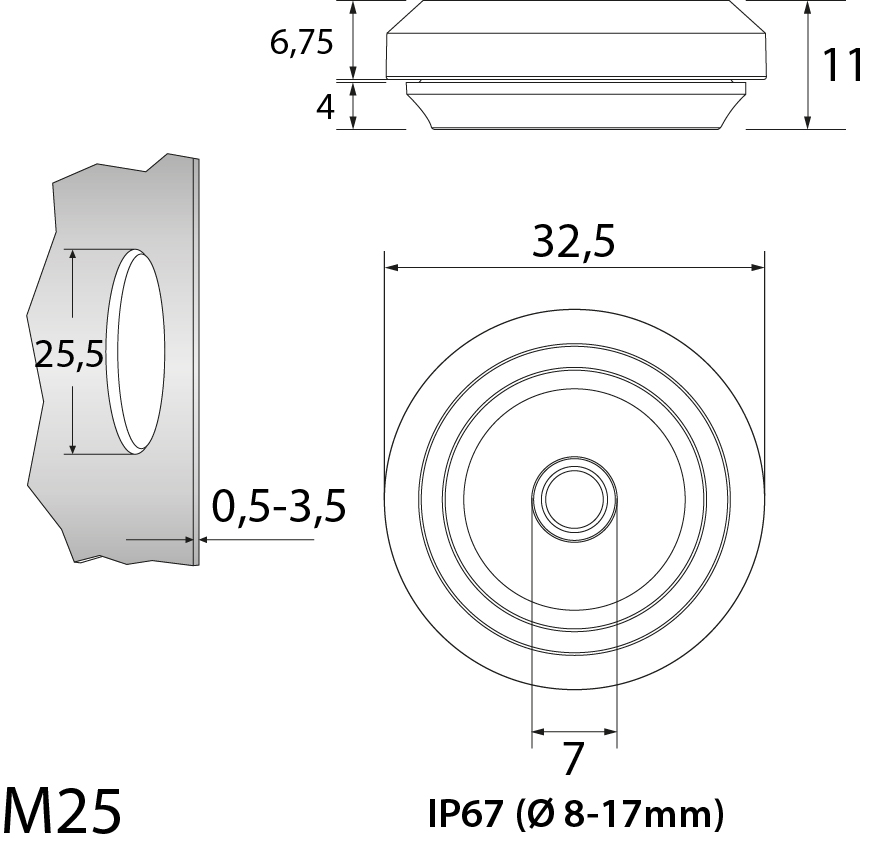 Multigate TSS M25 black Multigate TSS M25 black,elektro-plast