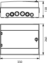 Hermetic distribution board RH-12/B (white door)