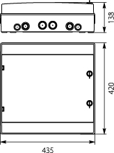 Hermetic distribution board RH-36/2B (white door)