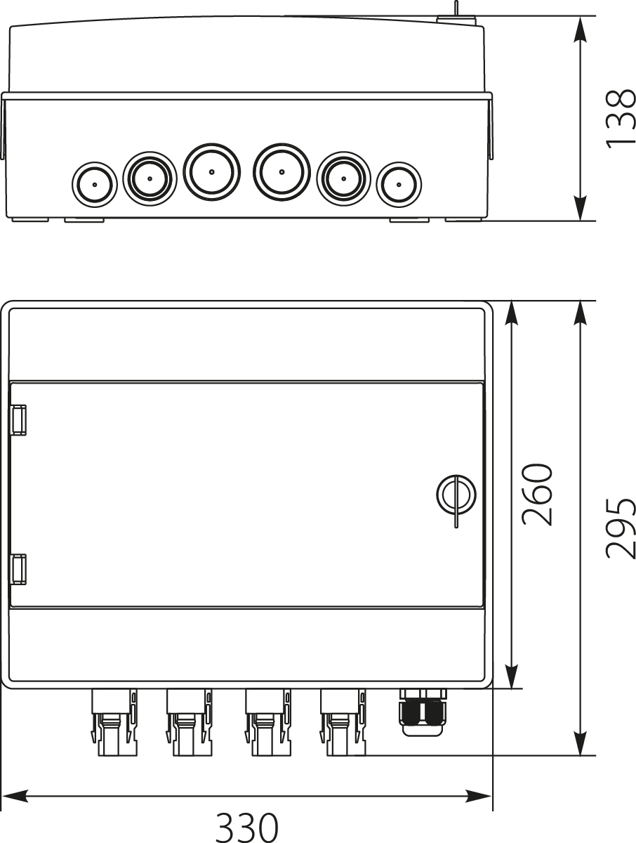 Rozdzielnica Fotowoltaiczna Natynkowa RH-12 PVx2, kolor: biały, Ucpv: 1000VDC, T1+T2, MC4, IP65 Rozdzielnica Fotowoltaiczna Natynkowa RH-12 PVx2, kolor: biały, Ucpv: 1000VDC, T1+T2, MC4, IP65,elektro-plast