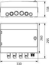 Rozdzielnica Fotowoltaiczna Natynkowa RH-12 PVx2, kolor: biały, Ucpv: 1000VDC, T1+T2, MC4, IP65