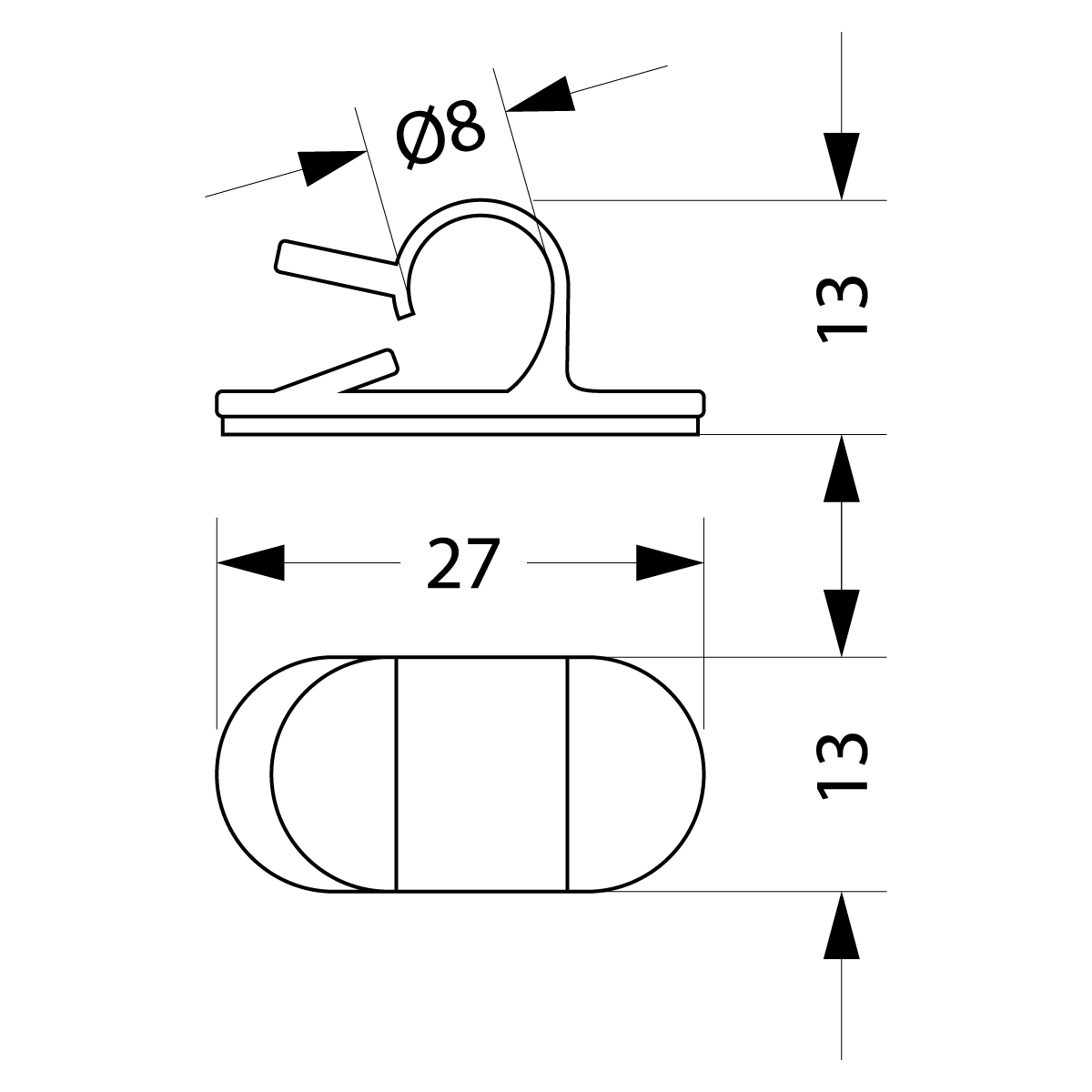Releasable clamp UKSot-1, 1xØ8mm, color: black Releasable clamp UKSot-1, 1xØ8mm, color: black,elektro-plast