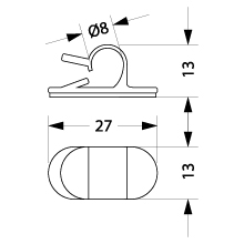 Releasable clamp UKSot-1, 1xØ8mm, color: black