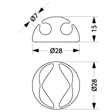 Cable clip holder UKSO-2, 2xØ7mm, color: black