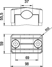 Uchwyt kabla siłowego KO40T taśma, kolor: czarny