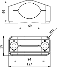 Uchwyt kabla siłowego KO75T taśma, kolor: czarny