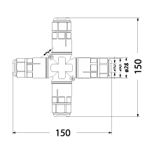 Cable Connector Quad SZPN 293X-4T, 3x1.5, 250V, 16A, IP68
