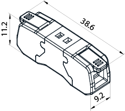 Szybkozłączka CMK-651, przelotowa, 450V, 24A, na przewód 2x0.2-2.5mm², transparentna, bez konieczności zarabiania końcówek