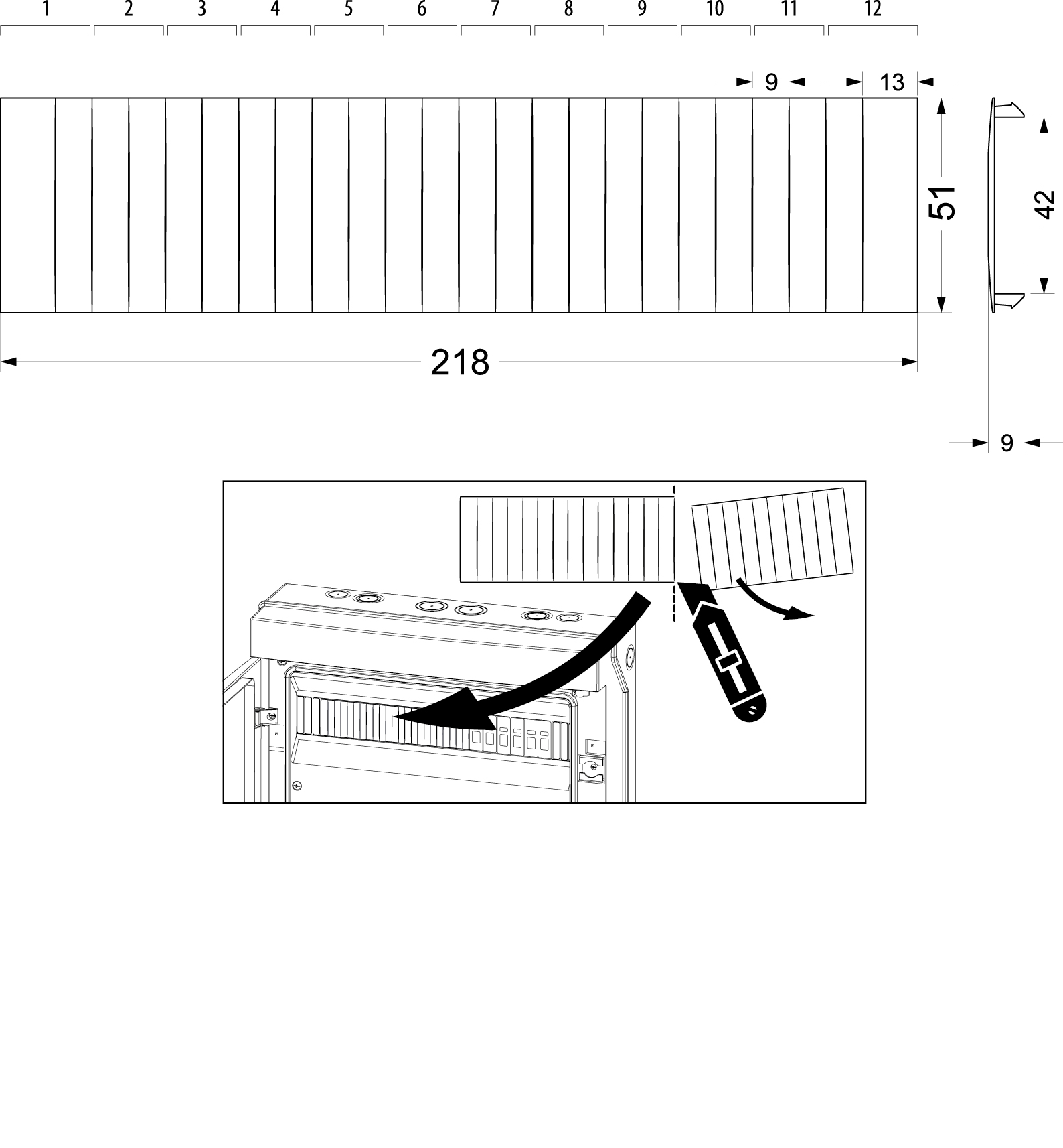 Masking frame for modules in distribution boxes, color: white Masking frame for modules in distribution boxes, color: white,elektro-plast