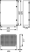 Obudowa z tworzywa UNIbox Uni-3/PM, panel membranowy P-MB-51, płyta montażowa,  uchwyty do montażu naściennego, IP65, IK07