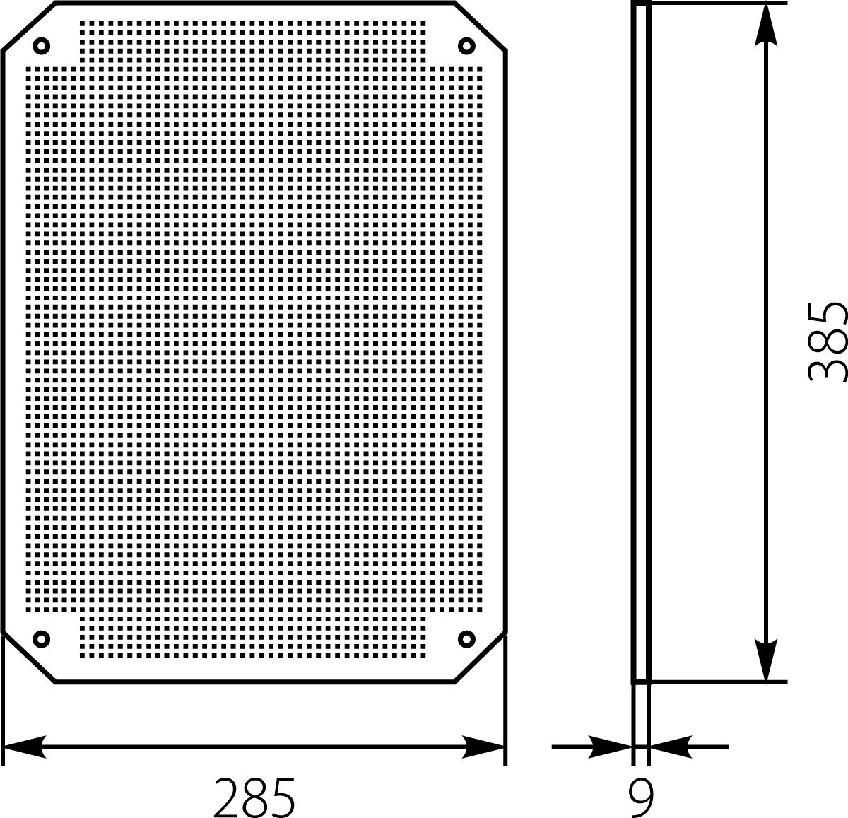 Płyta montażowa PM-UNI-1 perforowana, do obudowy UNI-1 Płyta montażowa PM-UNI-1 perforowana, do obudowy UNI-1,elektro-plast