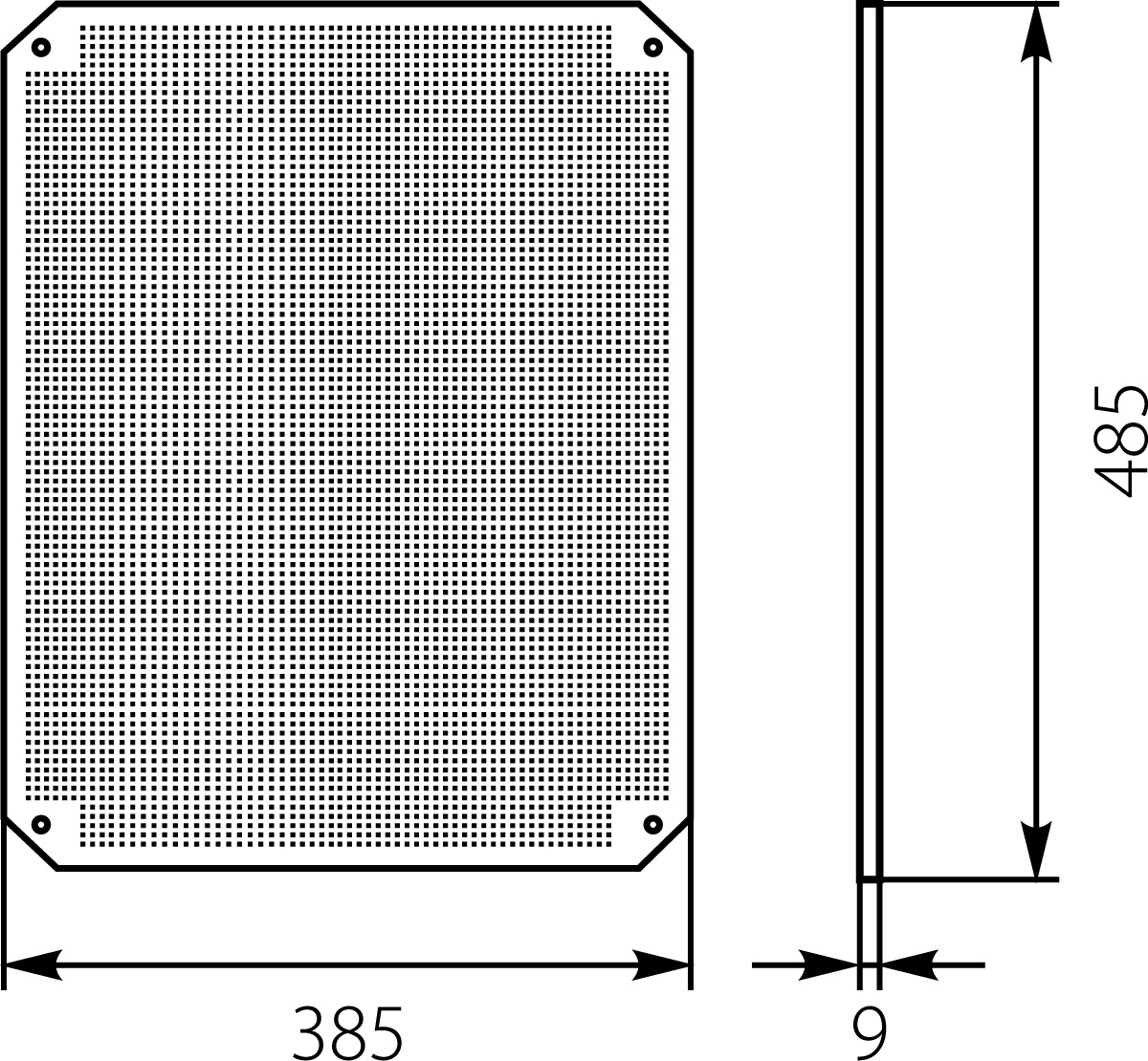 Płyta montażowa PM-UNI-2 perforowana, do obudowy UNI-2 Płyta montażowa PM-UNI-2 perforowana, do obudowy UNI-2,elektro-plast