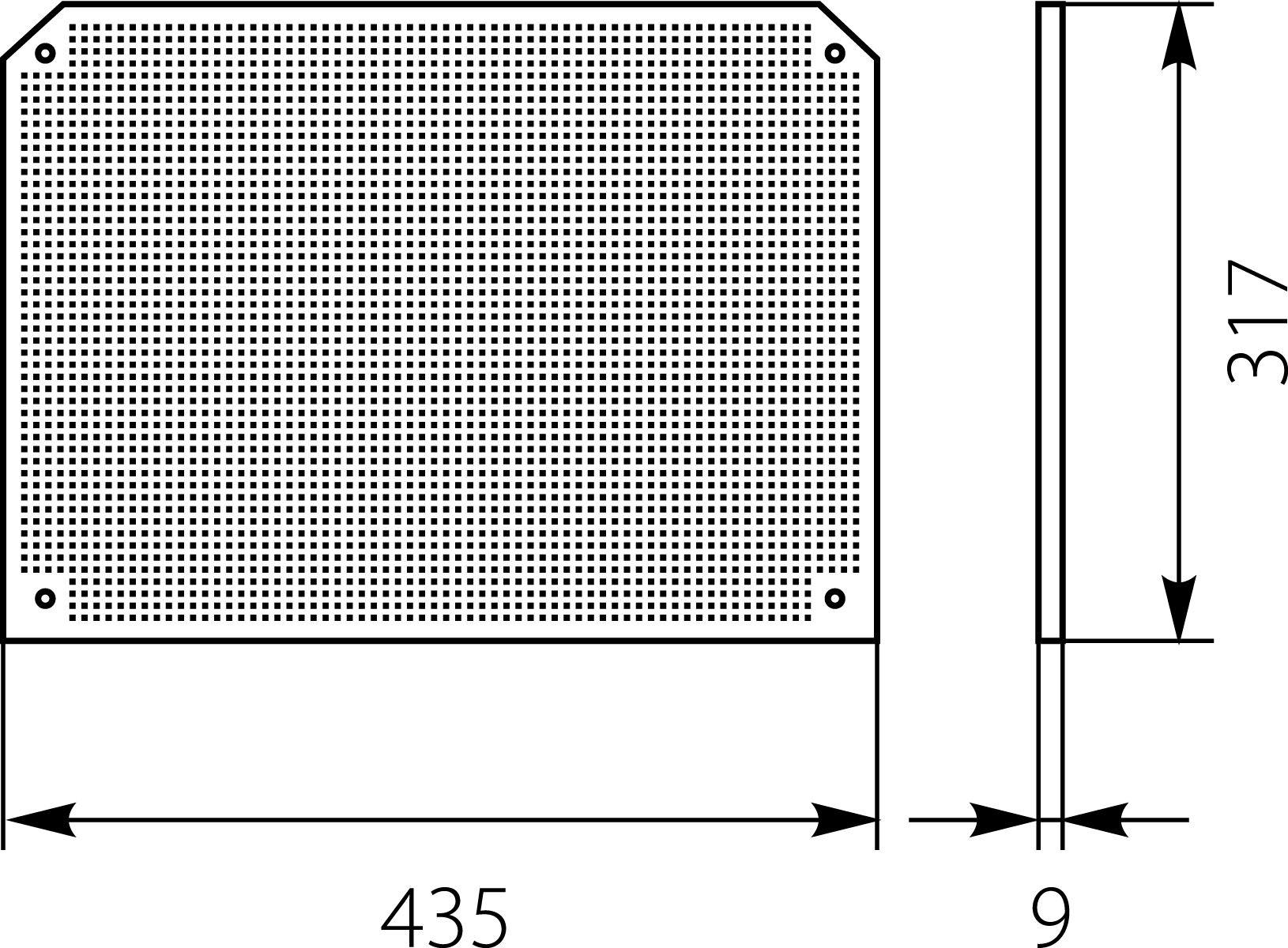Płyta montażowa PM-UNI-3 perforowana, do obudowy UNI-3 Płyta montażowa PM-UNI-3 perforowana, do obudowy UNI-3,elektro-plast