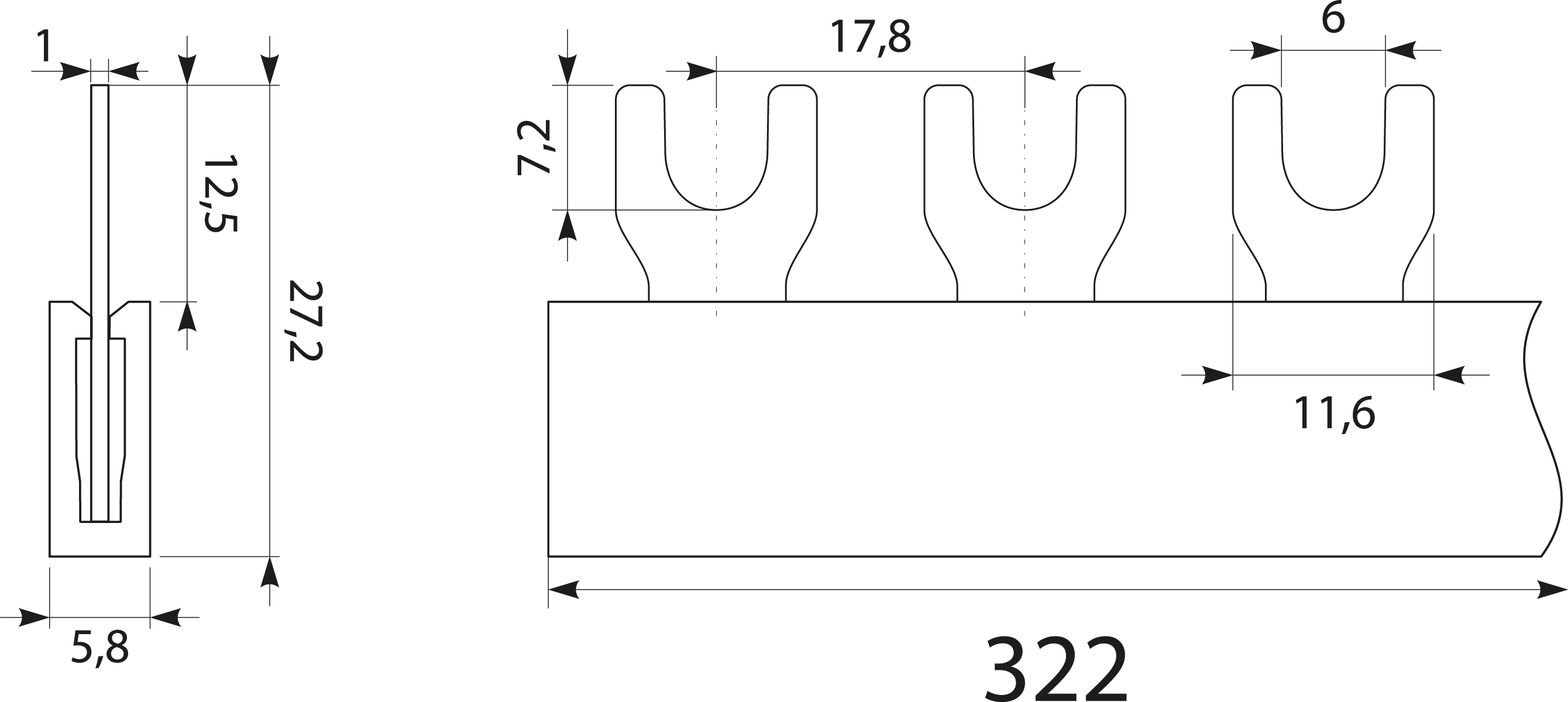Current terminal strip 1F S-181F-10 Current terminal strip 1F S-181F-10,elektro-plast