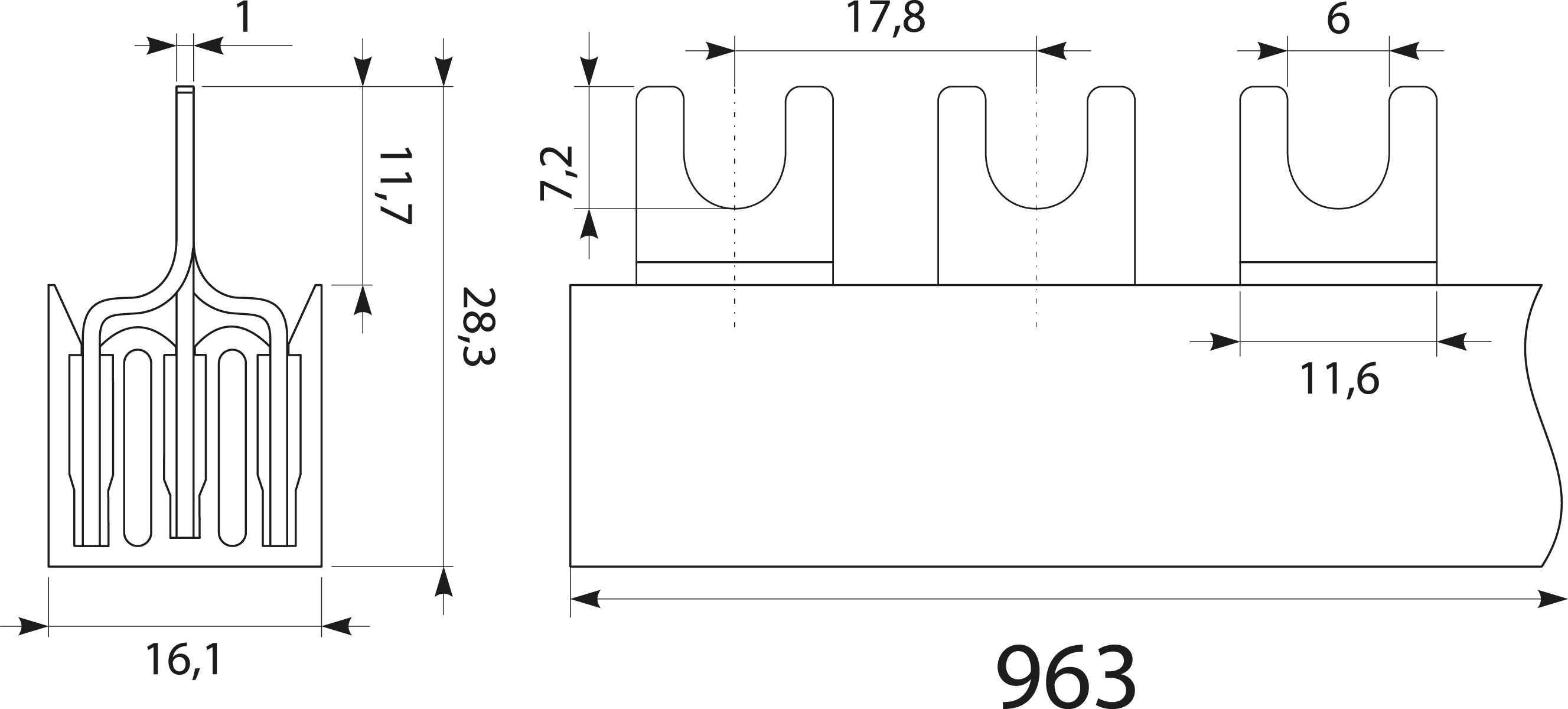 Current terminal strip 3F S-543F-10 Current terminal strip 3F S-543F-10,elektro-plast